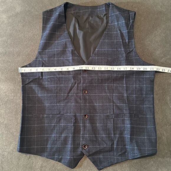 Men’s Mogu Plaid 3 Piece Business Formal Suit Jacket 42 Pants 40 NWT - Picture 13 of 15